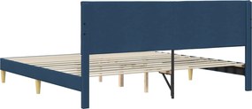 vidaXL Σκελετός Κρεβατιού Μπλε 200 x 200 cm Ύφασμα