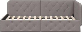 vidaXL Κρεβάτι Γωνίας Taupe 100 x 200 cm ύφασμα