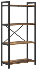 vidaXL Βιβλιοθήκη Παλαιό ξύλο 60 x 30 x 118 εκ Ξύλο και Χάλυβας