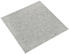 vidaXL Μοκέτα Πλακάκι 20 τεμ. Ανοιχτό Γκρι 5 μ² 50x50 εκ.