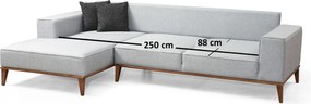 Corner Sofa-Bed Montana Corner Left (Chl+3R) Light Grey