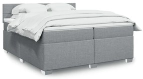 ΚΡΕΒΑΤΙ BOXSPRING ΜΕ ΣΤΡΩΜΑ ΑΝΟΙΧΤΟ ΓΚΡΙ 200X200 ΕΚ. ΥΦΑΣΜΑΤΙΝΟ 3285995