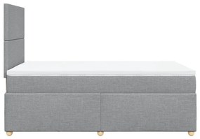 Κρεβάτι Boxspring με Στρώμα Ανοιχτό Γκρι 120x190 εκ. Υφασμάτινο - Γκρι