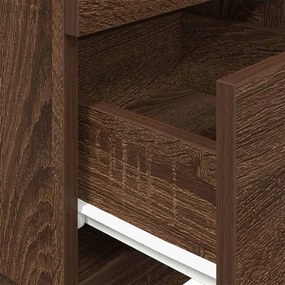 Κομοδίνα 2 τμχ με 2 συρτάρια Καφέ Δρυς 36x36x68 εκ. - Καφέ