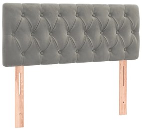 vidaXL Κεφαλάρι Κρεβατιού Ανοιχτό Γκρι 90x7x78/88 εκ. Βελούδινο