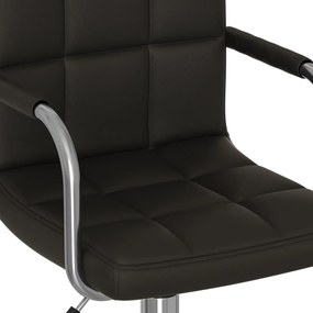 vidaXL Καρέκλα Γραφείου Περιστρεφόμενη Μαύρη από Συνθετικό Δέρμα
