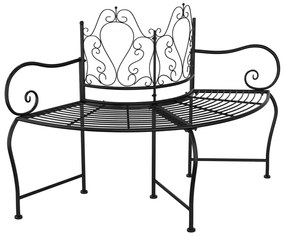 vidaXL Παγκάκι Δέντρου Μαύρο 150 εκ. από Ατσάλι