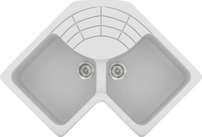 Sanitec Classic 310 (83x83×50) - Γωνιακος Γρανιτένιος νεροχύτης - White