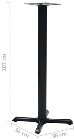 vidaXL Πόδι Τραπεζιού Bistro Μαύρο 56 x 56 x 107 εκ. από Χυτοσίδηρο