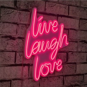 Διακοσμητικό Φωτιστικό Τοίχου Live Laugh Love 395NGR1656 31x2x36cm Led 22,6W Pink Wallity