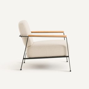 Πολυθρόνα από ύφασμα μπουκλέ και μέταλλο, ABRAXAS