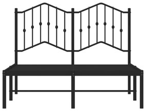 vidaXL Πλαίσιο Κρεβατιού με Κεφαλάρι Μαύρο 120 x 190 εκ. Μεταλλικό