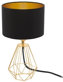 Φωτιστικό Επιτραπέζιο Carlton 2 95788 Balck-Gold Eglo Metal, Fabric