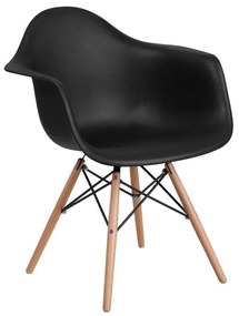 Καρέκλα Casual Fylliana Μαύρο κάθισμα - Φυσικά πόδια 65x64x79 εκ. 4αδα 65x64x79 εκ.