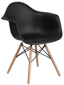 Καρέκλα Casual Fylliana Μαύρο κάθισμα - Φυσικά πόδια 65x64x79 εκ. 4αδα 65x64x79 εκ.