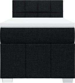 vidaXL Κρεβάτι Boxspring με Στρώμα Μαύρο 100 x 200 εκ. Υφασμάτινο
