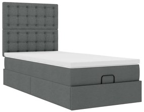 Οθωμανικό κρεβάτι με στρώμα Σκούρο γκρι 80x200cm ύφασμα 3313279