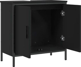 vidaXL Ντουλάπι Νιπτήρα Μπάνιου Μαύρο 60x30x60 εκ. Επεξεργασμένο Ξύλο