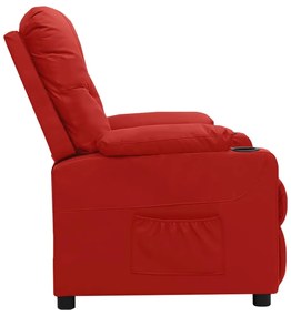 vidaXL Πολυθρόνα Ανακλινόμενη Μπορντό από Συνθετικό Δέρμα