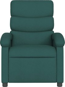 vidaXL Πολυθρόνα Μασάζ Ανακλινόμενη Σκούρο Πράσινο Υφασμάτινη
