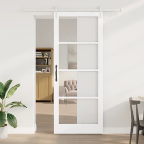 vidaXL Σετ Συρόμενης Πόρτας  Σετ 2 Λευκό MDF 93 x 232 εκ.
