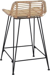 vidaXL Μπαρ σκαμπό 2 pcs Φυσικό 44 x 45 x 76 εκ. Ράτταν και Χάλυβας