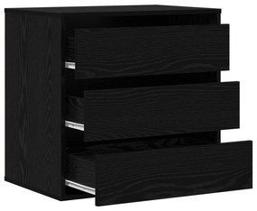 vidaXL Γωνιακό Κουτί με Συρτάρια Μαύρη Δρυς 60x41x58 εκ. Επεξεργασμένο Ξύλο