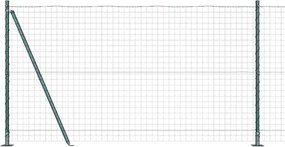 vidaXL Φράχτης με Στήλες. Πράσινο 1.2 x 10 m Ατσάλι