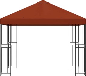 vidaXL Κιόσκι 3 x 3 m Τερακότα Πολυεστέρας και Χάλυβας 190 gsm