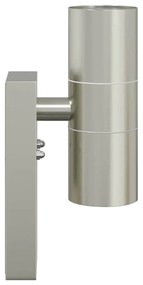 vidaXL Εξωτερικά Φωτιστικά Τοίχου 2 pcs Ασημί 7 x 10 x 22 εκ