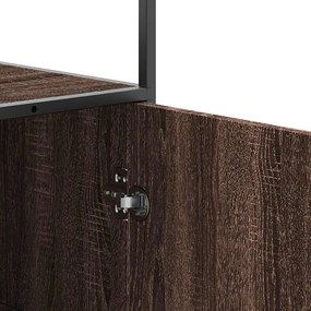 Highboard καφέ δρυς Κατασκευασμένο ξύλο και μέταλλο - καφέ δρυς