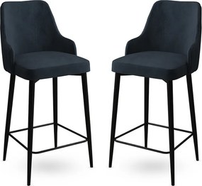 Σκαμπό Μπαρ 2τμχ Ανθρακί / Μαύρο ENOX 45x43x105