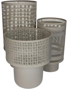 Φανάρι ArteLibre Ιβουάρ Μέταλλο 24x24x42.5cm Σετ 3Τμχ-05155028
