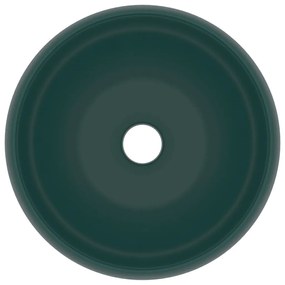 Νιπτήρας Πολυτελής Στρογγυλός Σκ. Πράσινο Ματ 40x15 εκ Κεραμικό - Πράσινο