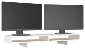 vidaXL Βάση Οθόνης Λευκή 100x27x14 εκ. από Μασίφ Ξύλο Πεύκου