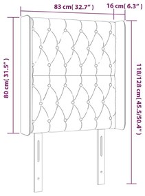 Κεφαλάρι Κρεβατιού LED Σκούρο Γκρι 83x16x118/128εκ. Υφασμάτινο - Γκρι