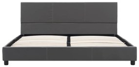 vidaXL Πλαίσιο Κρεβατιού Γκρι 160 x 200 εκ. από Συνθετικό Δέρμα