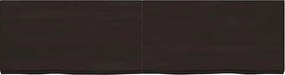vidaXL Επιφάνεια Τραπεζιού Σκούρο Καφέ 220x60x(2-6)εκ Επεξ. Μασίφ Δρυς
