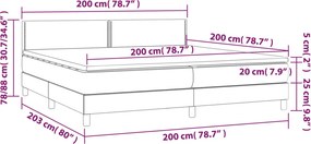 vidaXL Κρεβάτι Boxspring με Στρώμα Σκούρο Γκρι 200x200 εκ. Υφασμάτινο