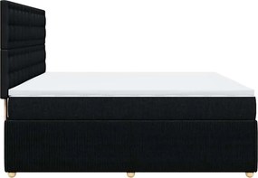 vidaXL Κρεβάτι Boxspring με Στρώμα Μαύρο 180x200 εκ. Υφασμάτινο
