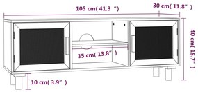 ΈΠΙΠΛΟ ΤΗΛΕΟΡΑΣΗΣ ΚΑΦΕ 105X30X40 ΕΚ ΜΑΣΙΦ ΠΕΥΚΟ &amp; ΦΥΣΙΚΟ ΡΑΤΑΝ 345617