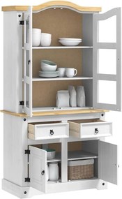 vidaXL Πλαϊνό γραφείο με συρτάρι Corona Λευκό 100 x 48,5 x 179 εκ.