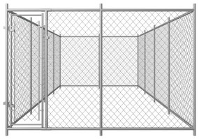 Κλουβί Σκύλου Εξωτερικού Χώρου 8 x 4 x 2 μ. - Ασήμι