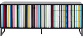 Μπουφές Concertina Ξύλο Πολύχρωμος 74x186x40εκ. - Μαύρο