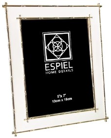 Κορνίζα Μεταλλική Χρυσή-Λευκή ESPIEL 13x18εκ. FAM761