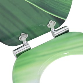 vidaXL Μαλακή κλειστή λεκάνη Πράσινη Σταγόνα 44 x 38 εκ. Πίνακας MDF