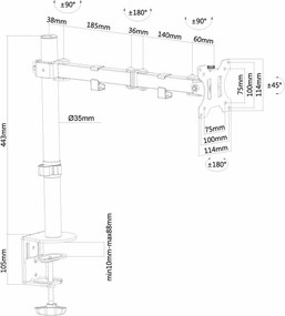 Επιτραπέζια Βάση για Οθόνη Neomounts FPMA-D550BLACK
