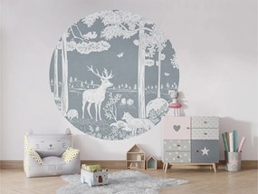 Forest Jive Ταπετσαρια Τοιχου Μπλε Στρογγυλη 80cm