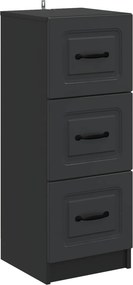 vidaXL Ντουλάπι με Συρτάρια Μαύρο 33 x 34,5 x 87 εκ.