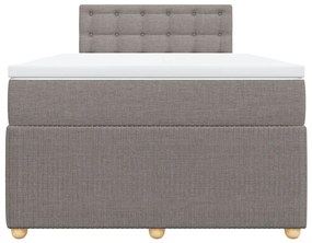 vidaXL Κρεβάτι Boxspring με Στρώμα Taupe 120x200 εκ. Υφασμάτινο